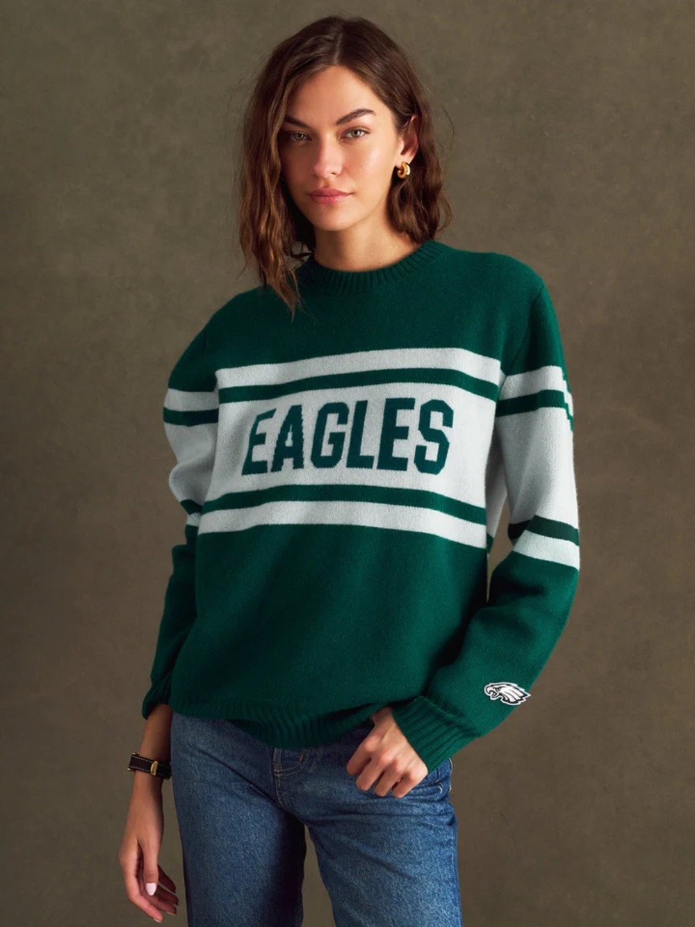 NAADAM Philadelphia Eagles Luxe Cashmere Oversized Crewneck Sweater